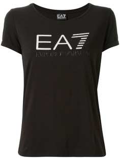 Ea7 Emporio Armani футболка Train с логотипом и заклепками
