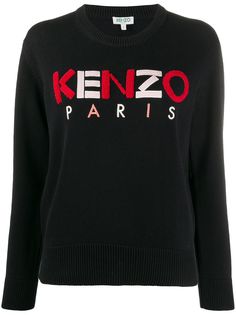 Kenzo свитер с круглым вырезом и фактурным логотипом
