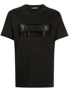 Roberto Cavalli футболка с декорированным логотипом