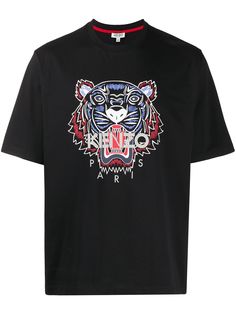 Kenzo футболка с логотипом и принтом Tiger
