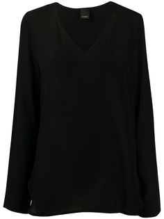 Pinko топ с V-образным вырезом и длинными рукавами