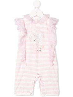 Monnalisa ромпер в полоску с оборками