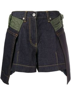 Sacai джинсовые шорты со вставками