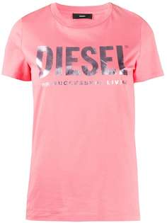 Diesel футболка с логотипом металлик