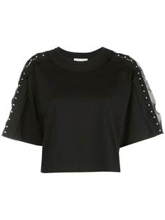 3.1 Phillip Lim SS CROP TSHIRT W EMB SLVS