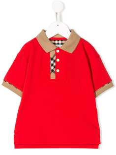 Burberry Kids рубашка-поло с контрастной вставкой