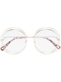 Chloé Eyewear очки в круглой металлической оправе