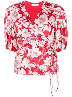 Rebecca Minkoff блузка с запахом и цветочным принтом