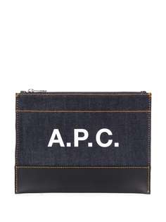 A.P.C. клатч на молнии с логотипом