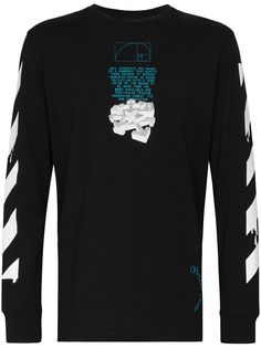 Off-White футболка с длинными рукавами и логотипом