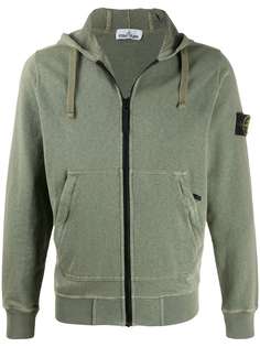Stone Island худи на молнии с нашивкой-логотипом