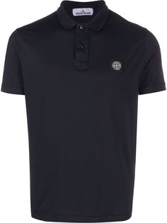 Stone Island рубашка-поло с нашивкой-логотипом