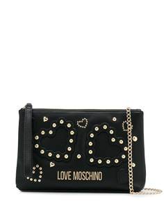 Love Moschino клатч с заклепками и логотипом