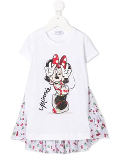 Monnalisa ярусная футболка с принтом Minnie Mouse
