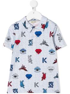 Kenzo Kids рубашка-поло с вышитым логотипом