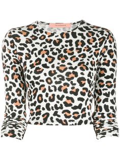 Andamane укороченная футболка с леопардовым принтом