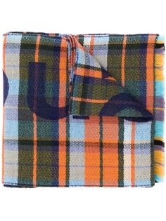 Acne Studios шарф в клетку с логотипом