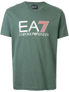 Ea7 Emporio Armani футболка EA7 с V-образным вырезом и логотипом