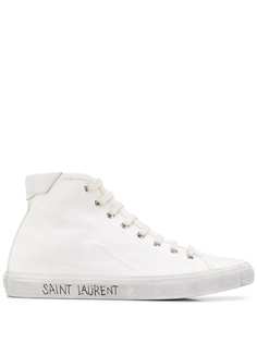 Saint Laurent высокие кеды с эффектом потертости