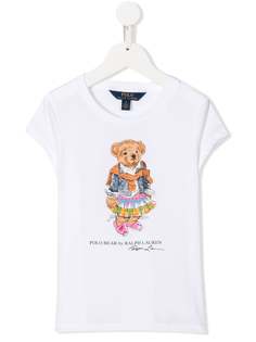Ralph Lauren Kids футболка с графичным принтом Madras Bear