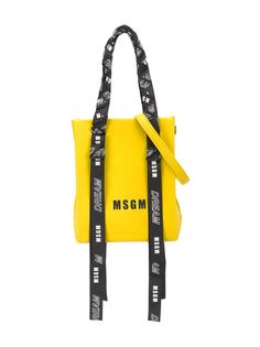Msgm Kids сумка-тоут с плетеным ремнем и логотипом