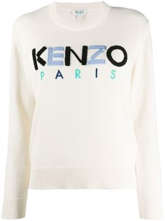 Kenzo свитер с круглым вырезом и фактурным логотипом