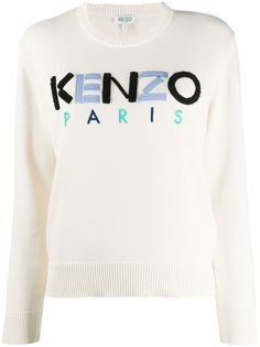Kenzo свитер с круглым вырезом и фактурным логотипом