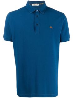 Etro рубашка-поло с вышитым логотипом