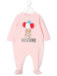 Moschino Kids комбинезон для новорожденного с логотипом и принтом