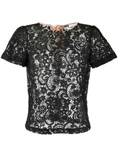 Semicouture прозрачная кружевная футболка