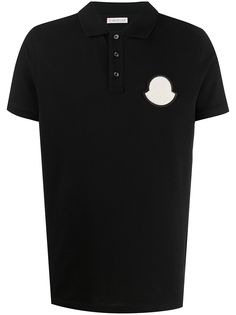 Moncler рубашка-поло с нашивкой-логотипом