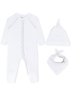 Burberry Kids комплект для новорожденного с окантовкой в клетку