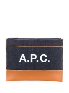 A.P.C. клатч с логотипом и контрастной вставкой