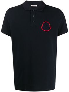 Moncler рубашка-поло с нашивкой-логотипом