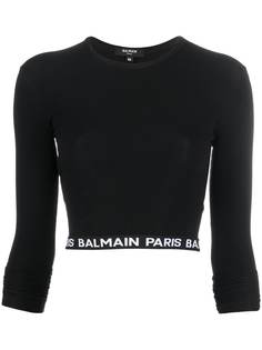 Balmain укороченный топ с логотипом