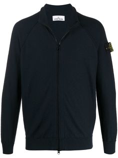 Stone Island джемпер на молнии с нашивкой-логотипом