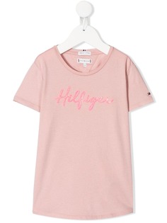 Tommy Hilfiger футболка с логотипом из блесток