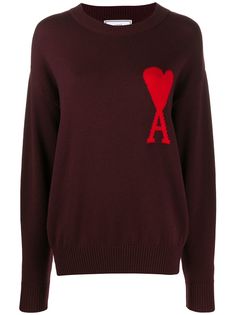 Ami Paris свитер оверсайз Ami De Coeur с круглым вырезом