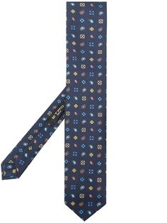 Etro жаккардовый галстук с геометричным узором