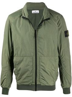 Stone Island бомбер на молнии с высоким воротником