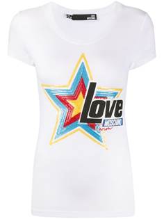 Love Moschino декорированная футболка с круглым вырезом