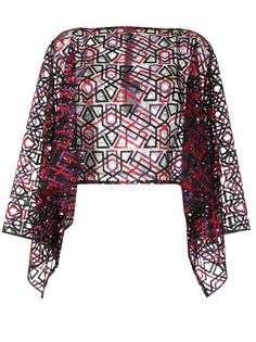 Emporio Armani полупрозрачная блузка с вышивкой