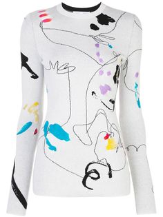 Proenza Schouler White Label трикотажный жаккардовый топ с вышивкой