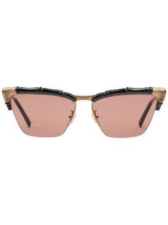 Gucci Eyewear солнцезащитные очки Bamboo в оправе кошачий глаз