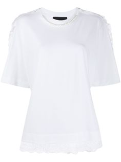 Simone Rocha футболка с английской вышивкой и искусственным жемчугом