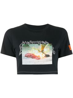 Heron Preston укороченная футболка с принтом