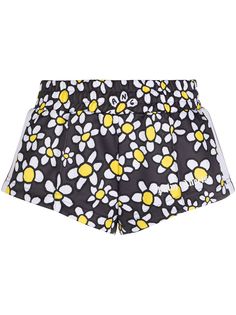 Palm Angels floral-print stripe detail shorts