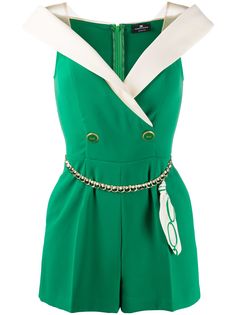 Elisabetta Franchi wrap style shoulder playsuit