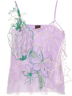 Pinko embroidered pineapple detail top