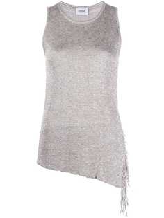 Dondup metallic asymmetric tasseled top